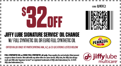 Jiffy Lube Oil Change Coupon